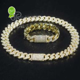 10k Gold Moissanite Miami Chain Necklace Hip Hop Style Real 14k 18k Solid Cuban Link Fine Jewellery for Men J7IM