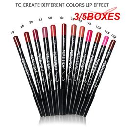 3/5BOXES Waterproof Versatile Sleek Design 12-color Lip Liner Must-have 12-color Lip Product Fashionable Qi Highly Pigmented 240315