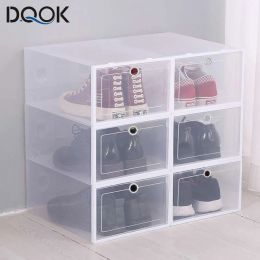 Bins 6 Pack Transparent shoe box shoes Organisers thickened foldable Dustproof storage box Stackable combined shoe cabinet Sale