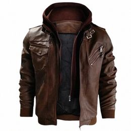 leather Jacket Men's Winter Vintage Motorcycle Biker Leather Jacket Coat Windproof Warm Winter Pilot Leather Jackets e4xp#