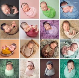 Blankets 40 170CM Born Pography Props Blanket Baby Po Wrap Swaddling Milk Napped Cotton Stretchable Wraps Shoot Backdrop