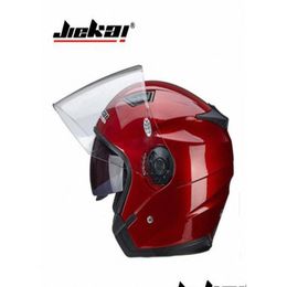 Motorcycle Helmets New Knight Safety Protection Jiekauble Lens Half Face Motorbike Helmet Of Abs Pc Size M L Xl Xxl Drop Delivery Auto Otyqo