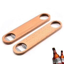 Openers Custom Blade Wood Beer Bar Vintage Wooden Handle Stainless Steel Bartender Bottle Opener en tender