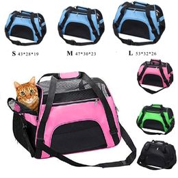 Cat Bags Portable Dog Bag Mesh Breathable Bags for Small Dogs Foldable Cats Handbag Travel Pet Bag Transport Bag 240318