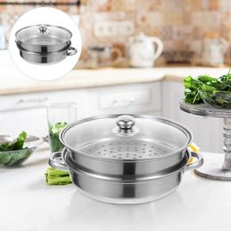 Double Boilers Kitchen Steaming Pot Multi-Functional Home Steamer Breathable Food Cookware