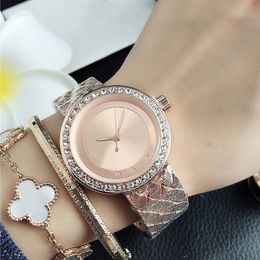 Brand wrist Watches for women Girl crystal Big letters style Metal steel band Watch M85215p