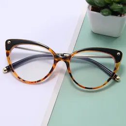 Sunglasses Fashion TR90 Colour Mixture Cat Eye Blue Blocking Glasses Women Light Weight Men Vintage Anti-Computer Radiation Eyewear