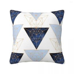 Pillow Geometric Triangles In Blue And Rose Gold Throw Cases Cover Custom Decorative