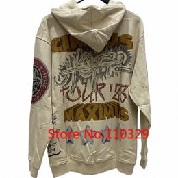 real Photo Cactus Jack Hooded Sweatshirt Fi New Vintage Hip Hop High Quality Print Harajuku Style UTOPIA Pullover i9TM#