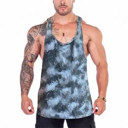 camoue Muscle Vest Y Back Bodybuilding Tank Top Men Summer Fitn Singlets Quick Dry Gym Clothing Workout Sleevel Shirt H6p8#