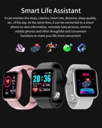 Y68 D20 SmartWatch Fitness Bracelet Blood Pressure Heart Rate Monitor Pedometer Cardio Bracelet Men Women Smart Watch for IOS Android ZZ