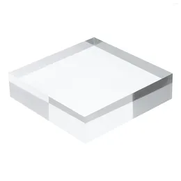 Decorative Plates Clear Solid Display Block Acrylic Square Stand Base Jewelry Ring Showcase Holder For Collectibles