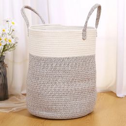 Baskets Cotton Rope Braided Dirty Clothes Basket Household Items Toys Storage Bag Living Room Bedroom Storage Cloth Art Storage Basket