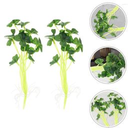 Decorative Flowers 4 Pcs Imitation Plants Flower Arranging Leaves Green For Decor Home Simulation Decoration False Leaf Fake Stems