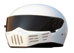 Motorcycle Helmets 2021 Motor Helmet Fiberglass Full Face Men Women Retro Motocross Chopper Head Wear Cover Protector19036179