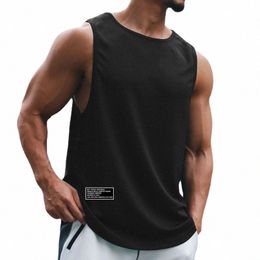 new Mens Quick Dry Vest Workout Mesh Casual Tank Top Fitn Fi Singlets Clothing Bodybuilding Sleevel Sports Undershirt Z8HC#