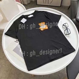 Women's Tops & Tees Summer New T-Shirt Flocking Three-Dimensional Cartoon Bear Letter Embroidery Loose Short Sleeves For Men And Women 2F