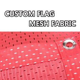 Accessories Custom Mesh Fabric Banner With 4 Grommets Durable And Against Strong Wind Single Sided Digital Printing Flag