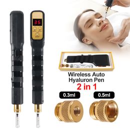 2in 1 Wireless Electric Hyaluron Pen for 0.3ml 0.5ml Ampoule Head Anti Wrinkle Hydrating Skin Rejuveaiton Lip Filler Beauty Tool