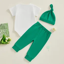 Clothing Sets Baby Boys Girls St Patricks Day Outfit My 1st Patrick S Romper Shamrock Long Pants Hat Set Unisex Irish