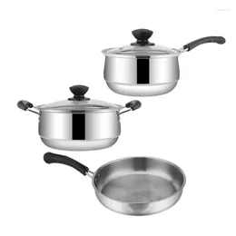 Cookware Sets Non Stick Pots And Pans Set Detachable Handle 3pcs Stainless Kitchen Frying Sauce