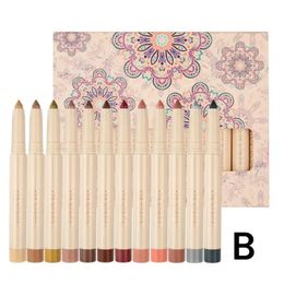 Color Eye Shadow Pencil Set Long-lasting Eye Shadow Pen Sharpening With Pencil Sharpener Eye Shadow Stick Lying Silkworm Pen 240313