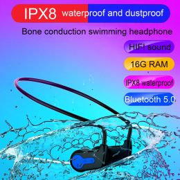 Players IPX8 Waterproof MP3 Swimming headphone Bluetooth 5.0 Bone Conduction player Sport Music headset diving MP3 For mi/phone 16G RAM