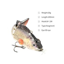 small Robotic Swimming Lures Fishing Auto Electric Lure Bait Wobblers For Swimbait USB Rechargeable Flashing LED light 240312