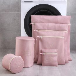 Laundry Bags 6PCS Embroidery Washing Machine Bag Underwear Bra Socks Wash Net Large Capacity Clothes Storage Organizer