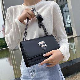 new cartoon girls messenger fashion chain square buckle solid Colour versatile underarm 70% Off Online sales