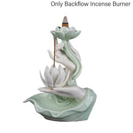 Burners Easy Clean Stress Relief Indoor Aromatherapy Gift Backflow Incense Burner Fragrance Fountain Ornament Waterfall Smoke Home Decor