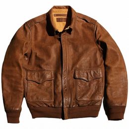 fi Brand Cow Leather Aviator Jacket Cowhide Bomber Coat For Man Genuine Leather Overcoat Flight Man Clothing American Style h1Wm#