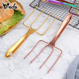 Forks 1 Pcs BBQ Fork Stainless Steel Turkey Fork For Thanksgiving Charcoal Barbecue Tool For Grilled Beef Kebab Chicken Skewers