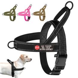 Harnesses Reflective No Pull Nylon Dog Harness Durable Pet Walking Training Harness Vest For Medium Large Dogs Pitbull German Shepherd