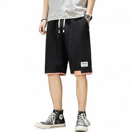 100% Cott Beach Shorts Men Youth Summer Casual Sports Fi Loose Sweatpants Drawstring Pocket Short Pants Streetwear 2023 S3xq#