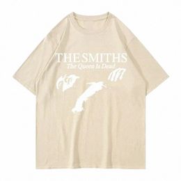 the Smiths The Queen Is Dead T shirts Men Punk Rock Band 1980's Indie, Morrissey Short Sleeve T-shirt Oversized Cott T Shirt D8rC#