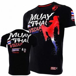 Männer T-shirt Muay Thai Laufen Fitn Sport Kurzarm Outdoor Boxen Wrestling Trainingsanzüge Sommer Atmungsaktive Kinder Tops v10G #