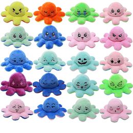 Wholesale of cute new flipped octopus dolls, flipped octopus double-sided expression toys, octopus plush dolls