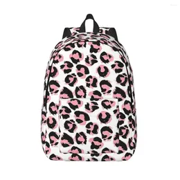 Backpack Pink Leopard Woman Small Backpacks Boys Girls Bookbag Waterproof Shoulder Bag Portability Laptop Rucksack Students School Bags