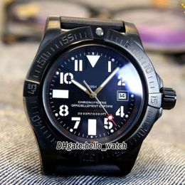 New 45mm Date Seawolf A1733010 Black Dial Automatic PVD Black Steel Case Rubber Strap High Quality Sport Gents Watches Hello watch234h