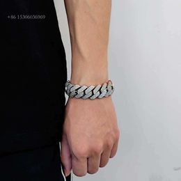 Hot Selling Hip Hop 20Mm Cuban Link Chain Designer S Sterling Sier Moissanite Bracelet For Men