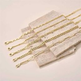 Chain Jiayi Qi 14K Gold Plated Bracelet Womens Trend Classic Snake/Figaro Chain Simple Bracelet Womens Jewellery Gift 240325