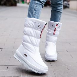 Boots Women Snow Boots Space Waterproof 2022 with Fur Casual Ladies Work Safety Winter Shoes Ski Midcalf Winter Plus Size 41 42