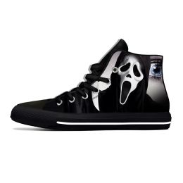 Shoes Ghost Face Horror Scary Halloween Anime Cartoon Casual Cloth Shoes High Top Lightweight Breathable 3D Print Men Women Sneakers