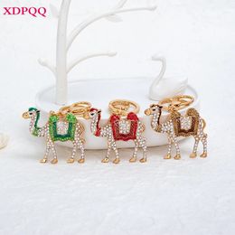 XDPQQ personality camel shape keychain bag pendant accessories commemorative gift alloy rhinestone crafts 240315