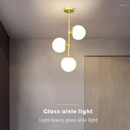 Ceiling Lights Nordic Multi Head Glass Light For Cloakroom Balcony Corridor Aisle Entryway Living Rooms Home Decor Luxury