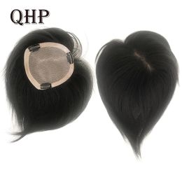 Toppers Hair Pieces Lace +PU Base Topper Toupee Women Human Hair 100% Natural Machine Made Remy Wig