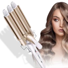 Irons Ceramic Triple Barrel Hair Curler Professional Curling Iron Hair Egg Waver Wand Electric Rollers Hair Tong 3 Barrel Hair Curlers