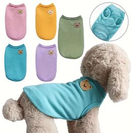 Cozy & Cute Bear-decor Knit Vest Small/medium Dogs - Durable Summer Chic, Perfect for Warm Weather
