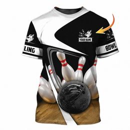 Bowling Ball Druck T-shirt Für Männer Fi Outdoor Trainingsanzüge Sommer Straße Trend Harajuku Übergroßen Kurzarm Oansatz Tops g5MX #